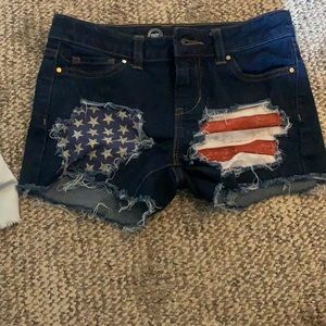Distressed special made 4th of July shorts